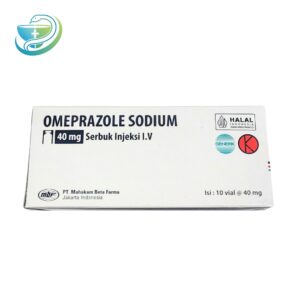Omeprazole Sodium Injeksi 40 mg – Mahakam Beta Farma 10 vial serbuk injeksi intravena