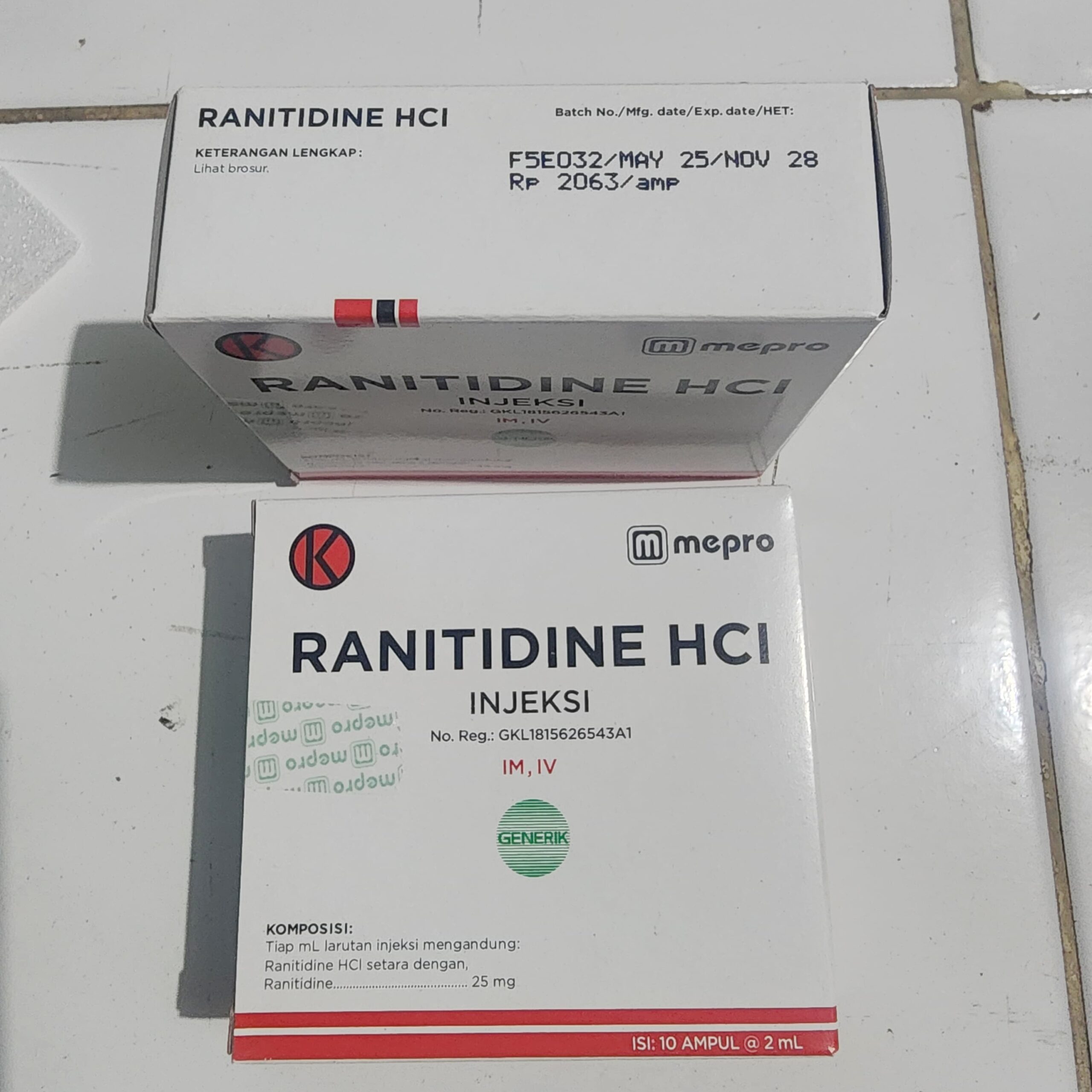 Ranitidine HCl Injeksi 25 mg/mL – Mepro (10 Ampul @2 mL) - Gambar 2